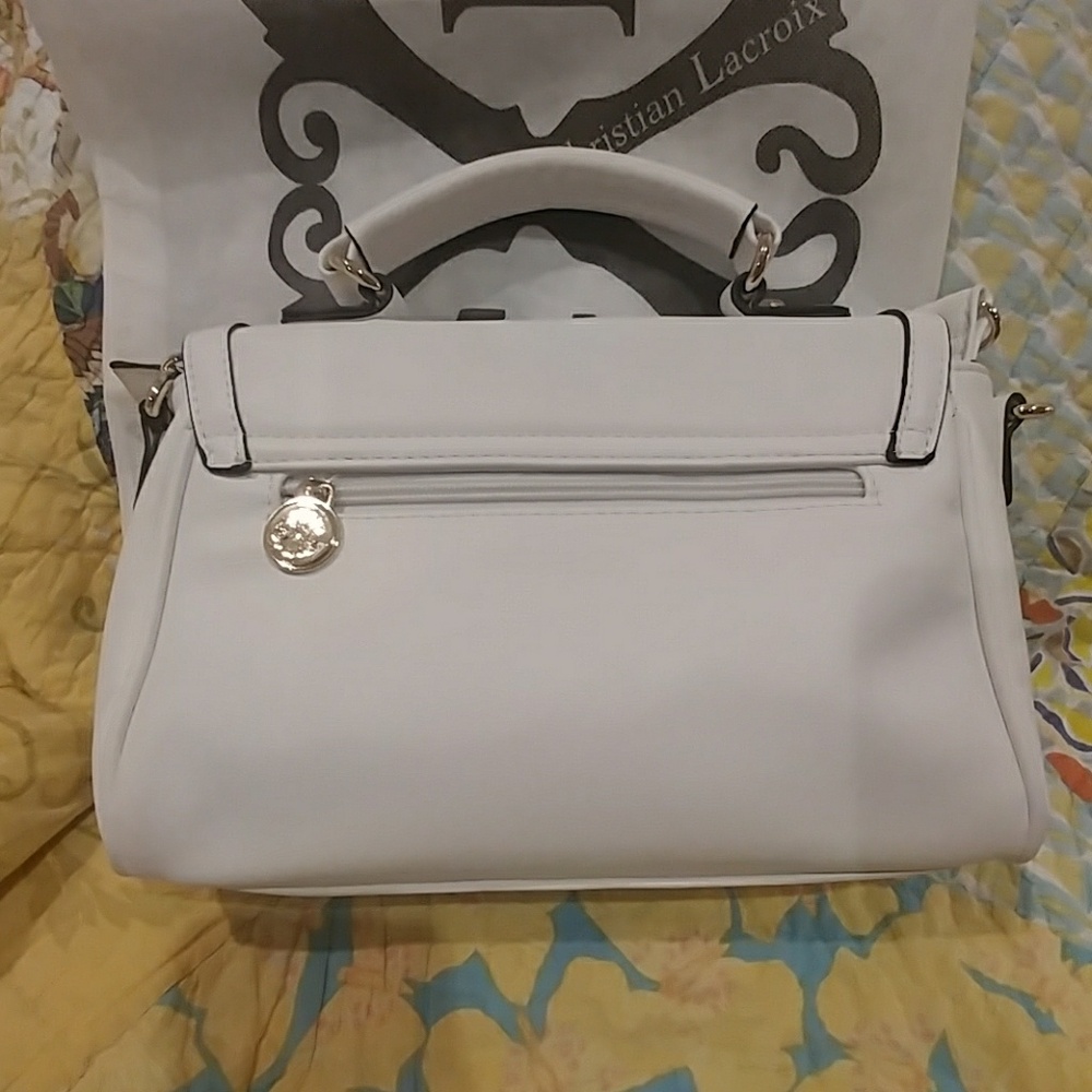 NOT NEW - Christian Lacroix White Handbag with Gold Accents… in good condition - Picture 2 of 8